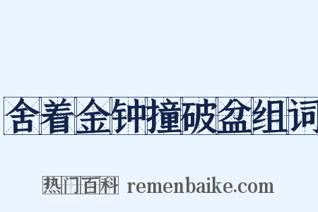 舍着金钟撞破盆组词是什么意思的图片